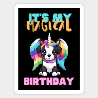 Magical Birthday Unicorn Puppy Dog Magnet